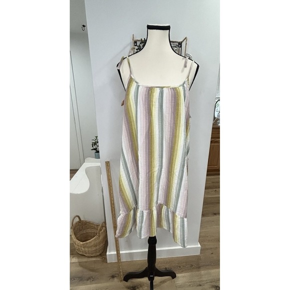 Madewell Dresses & Skirts - Madewell Lightestspun Tie-Strap Ruffle-Hem Cover-Up Dress Size L